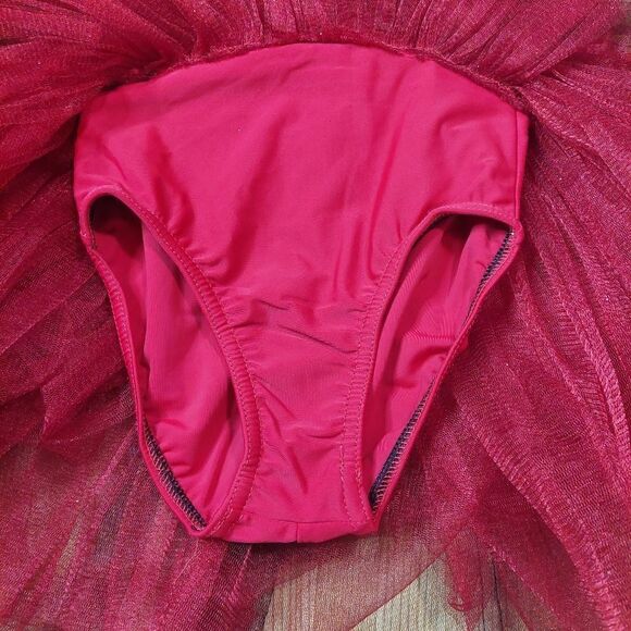 Kids Girls Cute Little Red & Black Ballerina Costume - Picture 6 of 9